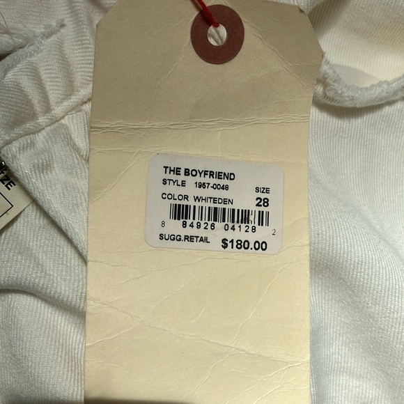 Current Elliott the boyfriend Jean white NWT 28 - Picture 5 of 10